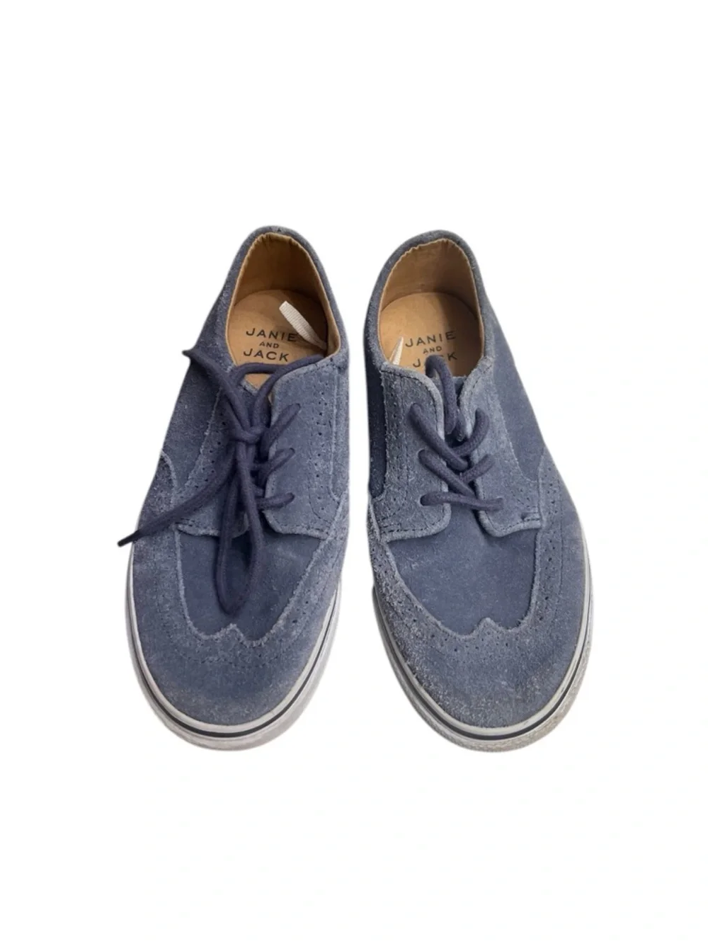 Janie and Jack Boys Suede Wingtip Oxford Sneakers Sz 13 Blue Dress Casual Shoes